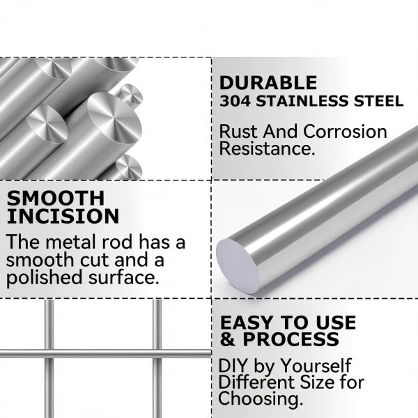 YOXMULK Stainless Steel Rods 2.5MM x 400MM Pack of 10 Commercial Grade-2
