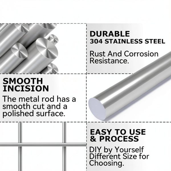 Stainless Steel Rods YOXMULK 5mm x 300mm 304 Round Rods-2