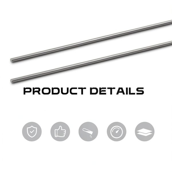 Gisafai 2 Pcs 316 Stainless Steel Rod 1/4''(6mm) Diameter 24 Inch (610mm) Length Solid Round Bar Metal Shaft Rods for DIY Craft Industry Metal Working-3