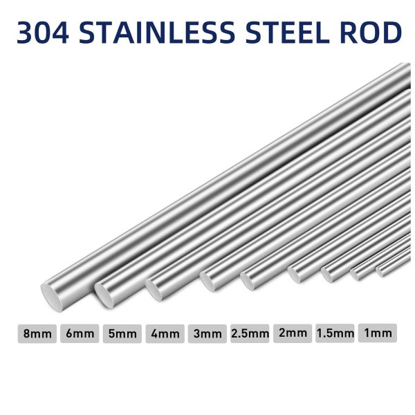 304 Stainless Steel Round Rod by MewuDecor 5mm x 250mm 5pcs-2