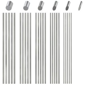 30 Pcs 6 Sizes 1mm, 1.5mm, 2mm, 2.5mm, 3mm, 4mm x Length 100mm (3.93 Inch) 304 Stainless Steel Round Rod, Metal Rod, Metal Solid Shaft Rods for Industry, Metal Working Hobbies and DIY Craft-0