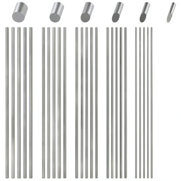 30 Pcs 6 Sizes 1mm, 1.5mm, 2mm, 2.5mm, 3mm, 4mm x Length 100mm (3.93 Inch) 304 Stainless Steel Round Rod, Metal Rod, Metal Solid Shaft Rods for Industry, Metal Working Hobbies and DIY Craft-0