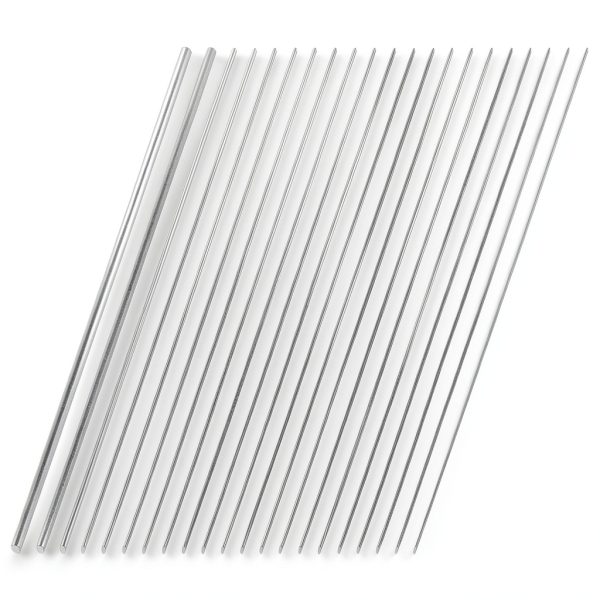 Swpeet 104Pcs 12 Sizes 0.3 mm, 0.4 mm, 0.5 mm, 0.6 mm, 0.8 mm, 1 mm, 1.2 mm, 1.4 mm, 1.6 mm, 1.8 mm, 2 mm, 3 mm 40cm-16 Length Stainless Steel Rods Sets-0