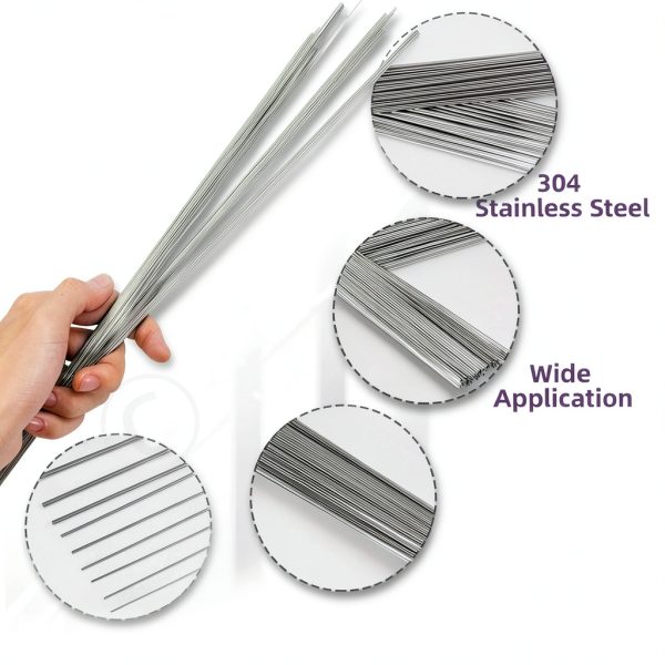 Swpeet 104Pcs 12 Sizes 0.3 mm, 0.4 mm, 0.5 mm, 0.6 mm, 0.8 mm, 1 mm, 1.2 mm, 1.4 mm, 1.6 mm, 1.8 mm, 2 mm, 3 mm 40cm-16 Length Stainless Steel Rods Sets-3