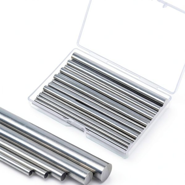 24 Pcs 304 Stainless Steel Round Rods Bar Assorted Diameter 1.5-8 mm for 100 mm Length with Plastic Storage Box Stainless Steel Stick for Drift Punches Various Shaft DIY Craft Models Plane Ship Cars-1
